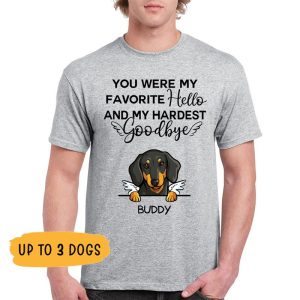 My Hardest Goodbye, Custom Dog Memorial T Shirt, Personalized Gifts for Dog Lovers