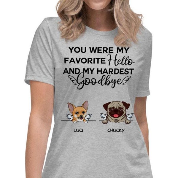 My Hardest Goodbye, Custom Dog Memorial T Shirt, Personalized Gifts for Dog Lovers