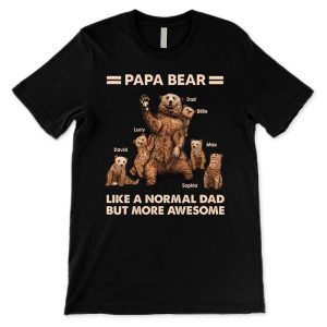 Apparel Papa Bear And Kids Personalized Shirt