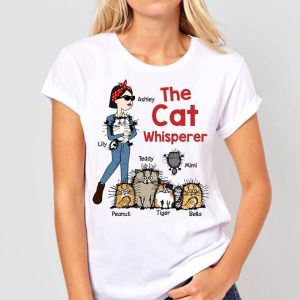 Apparel The Cat Whisperer Woman and Funny Cat Personalized Shirt