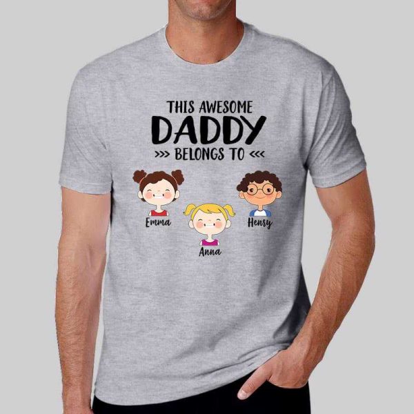 Apparel This Daddy Belongs To Cute Kid Face Personalized Shirt