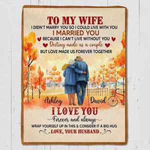 Fleece Blanket To My Wife Old Couple Personalized Fleece Blanket