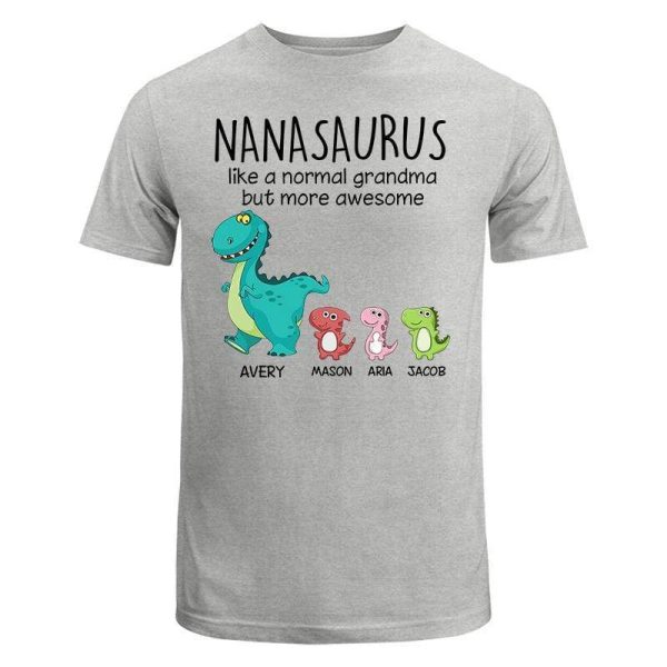 T-Shirt Grandmasaurus And Kids Personalized Shirt 800 Classic Tee / Ash Classic Tee / S